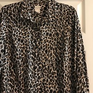 J. Crew cheetah print blouse, size 12.