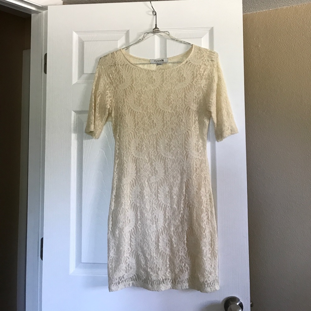 Forever 21 Cream/Off White Lace Dress