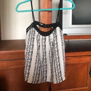 Women’s Black & White Cheetah Print Stripe Charlotte Russe Spaghetti Strap Tank