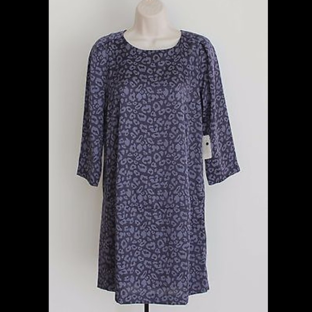 NWT Purple/Gray Leopard Print Long Sleeve Dress