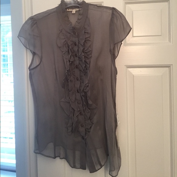 Button front chiffon ruffle blouse - Picture 1 of 2