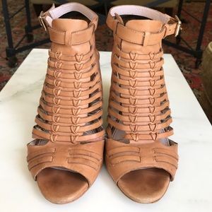 Vince Camuto tan cone-heel sandals