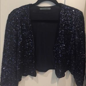 Velvet Navy Sequin Blazer szL