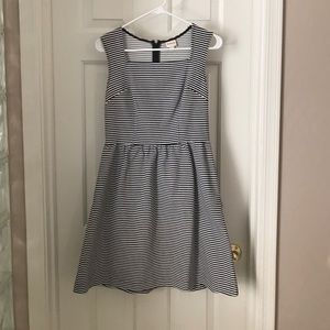 Black/white stripped casual dress.