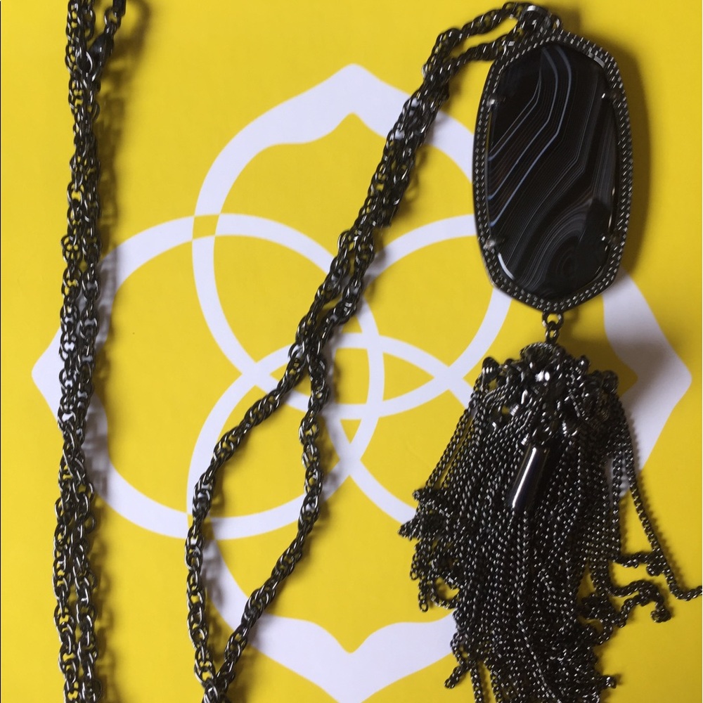 ❗️SOLD❗️Black banded Agate Rayne Kendra Scott