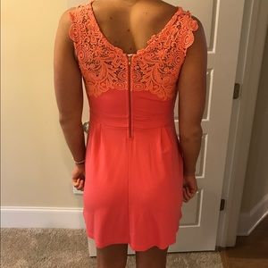 Lilly salmon colored flair short dress
