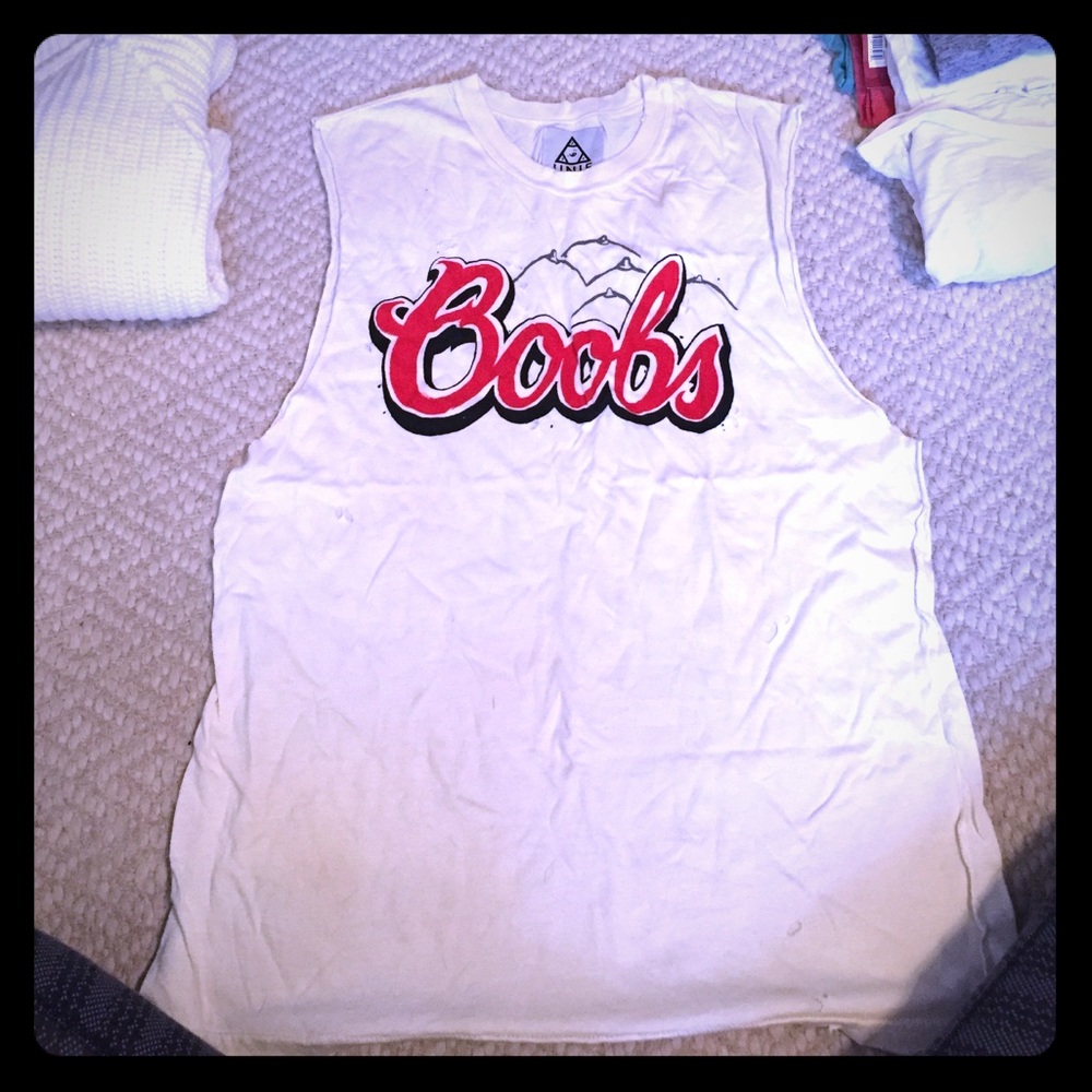 White distressed UNIF tank top!