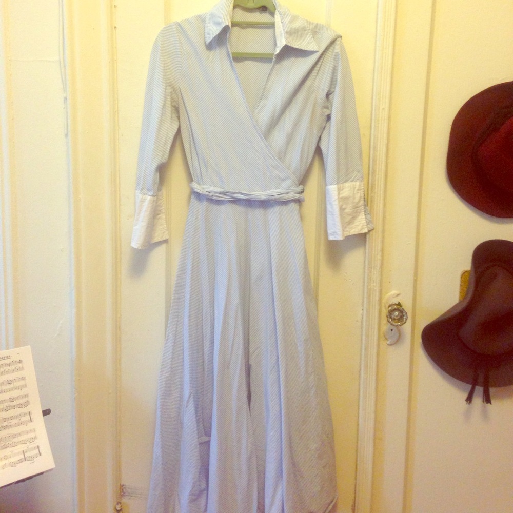 White blue Boston Proper dress
