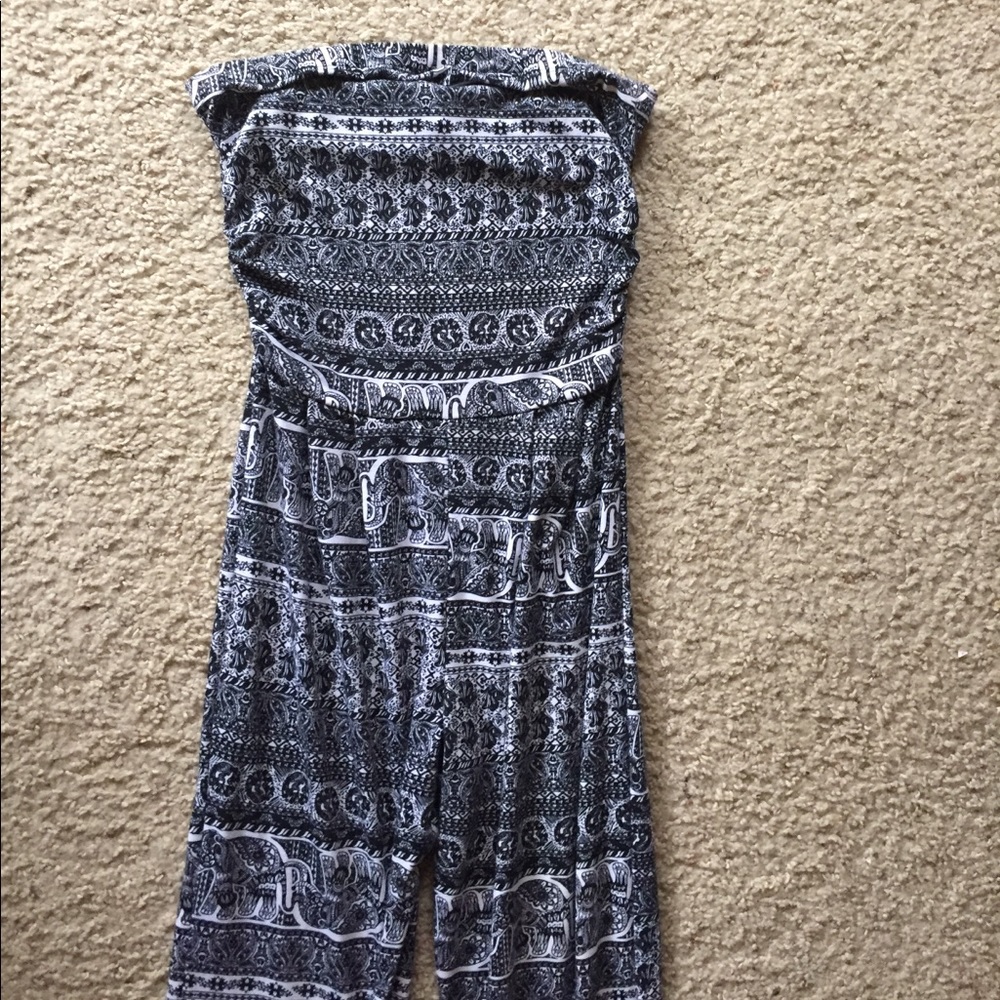 Strapless slip on jumpsuit