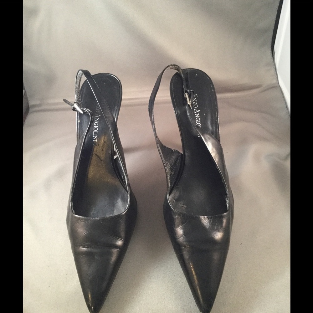Enzo Angiolini Black Slingback heels, size 7