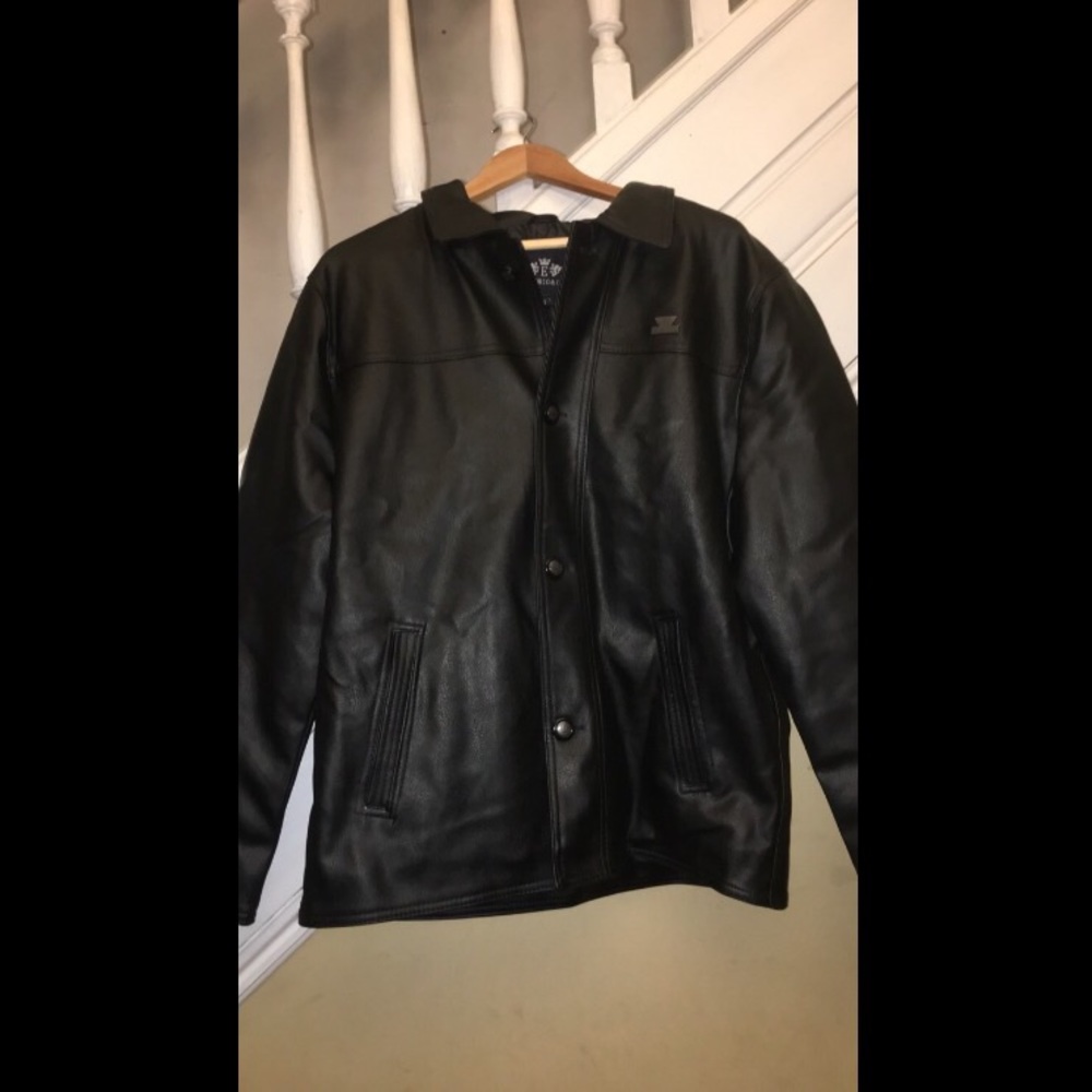 Emporio & Co Italian Button Down Leather Jacket