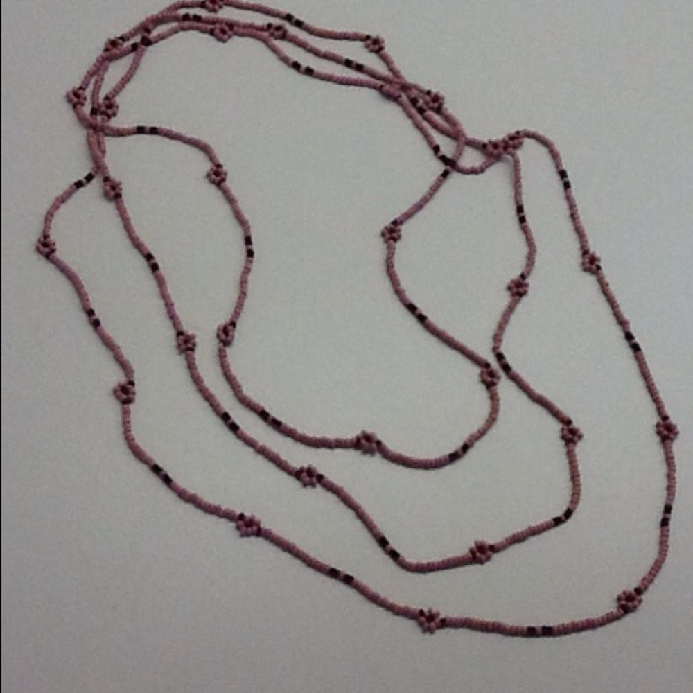 Pink and Brown Tiny Bead Necklace