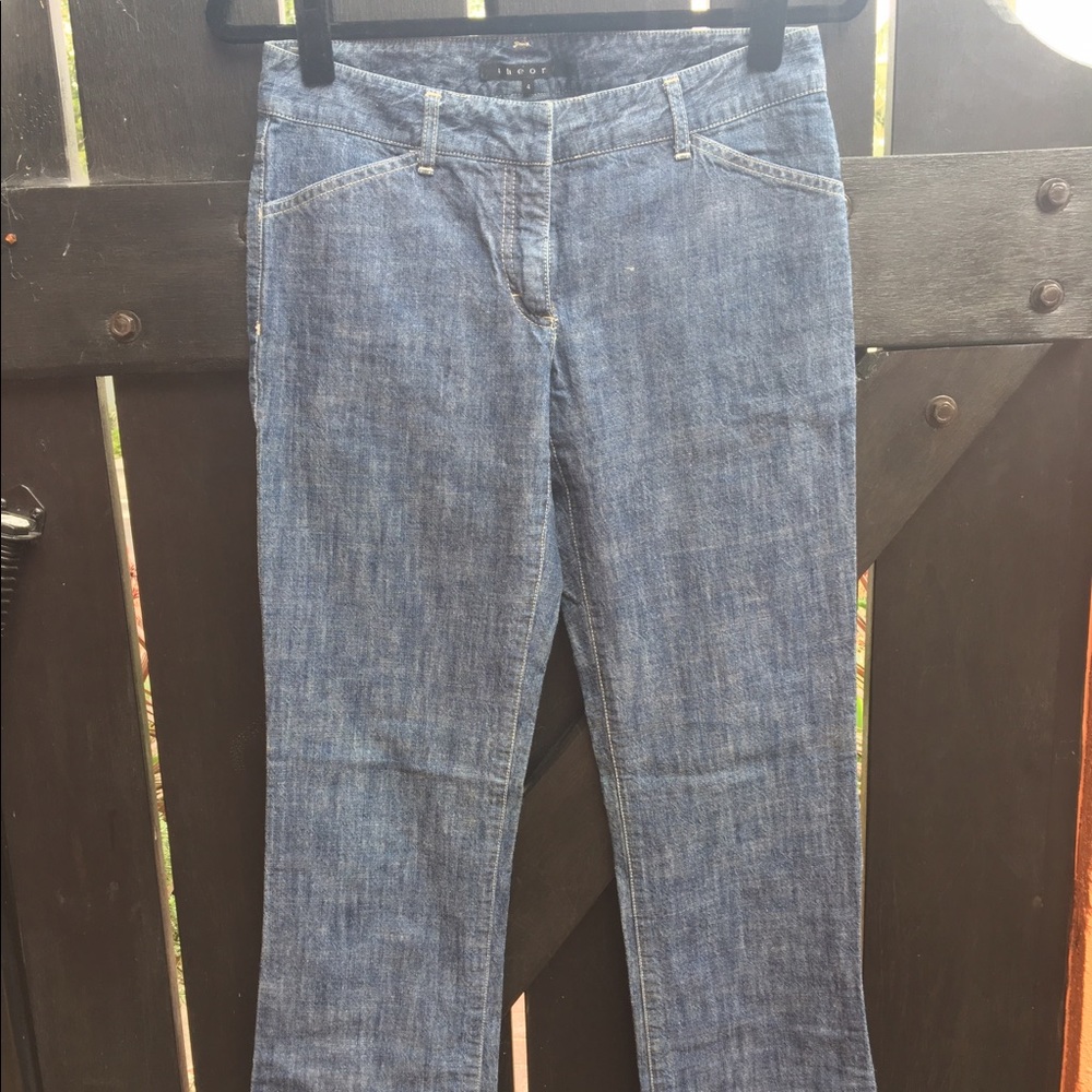 Theory denim/linen-like cotton pants