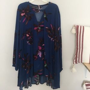 Long sleeve Free People Tunic Blue Floral