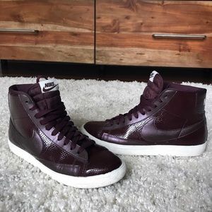 Burgundy Nike High Tops Size 9