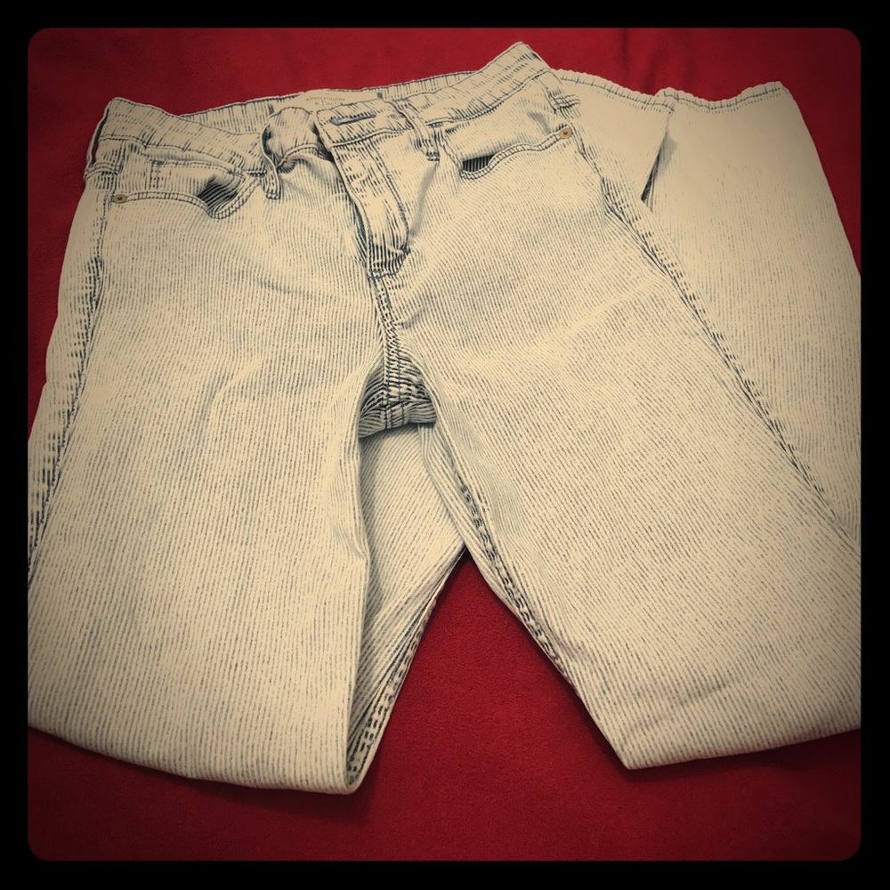 Blue and White Striped Jeans | Abercrombie & Fitch