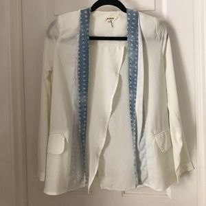 Sheer denim accented jacket