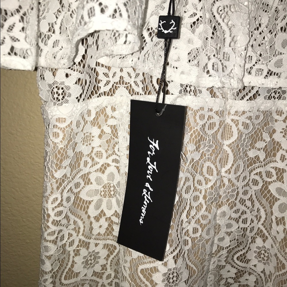 FL&L Rosemary Lace Cold Shoulder Dress