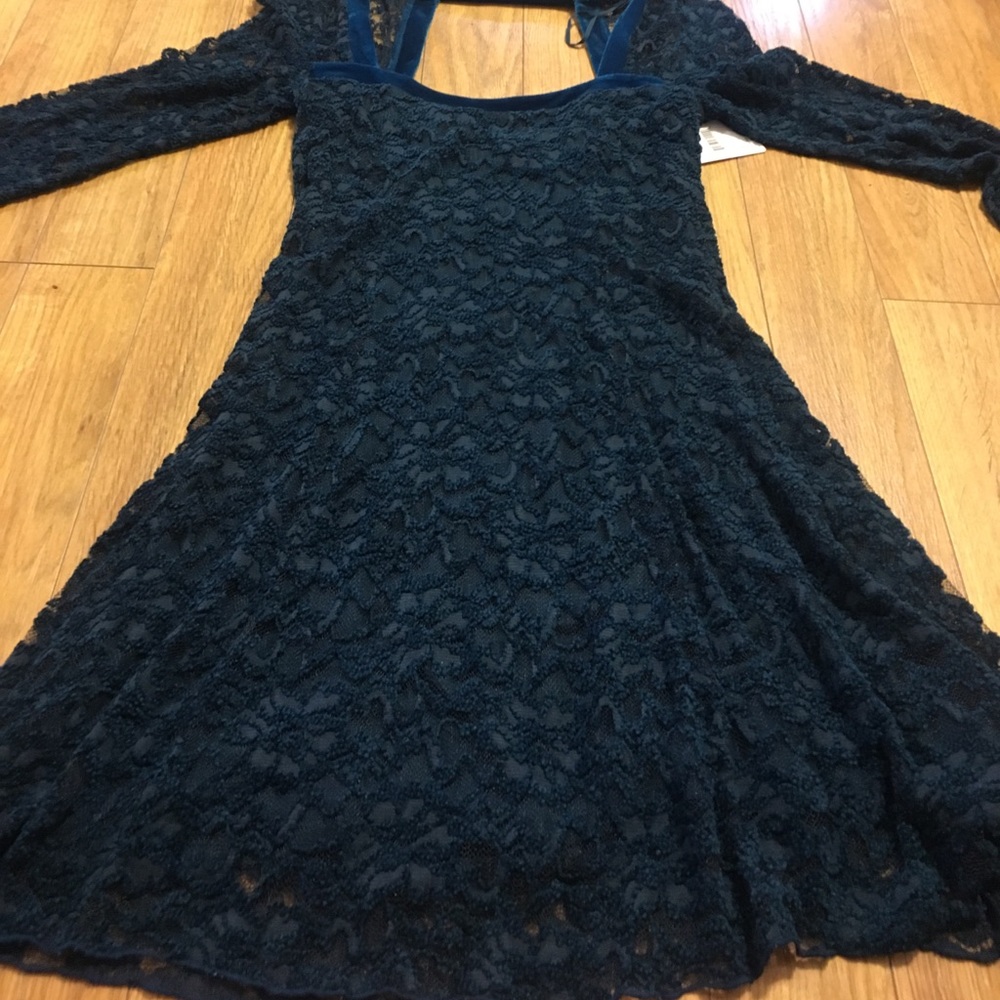 NWT Free People teal lace dress