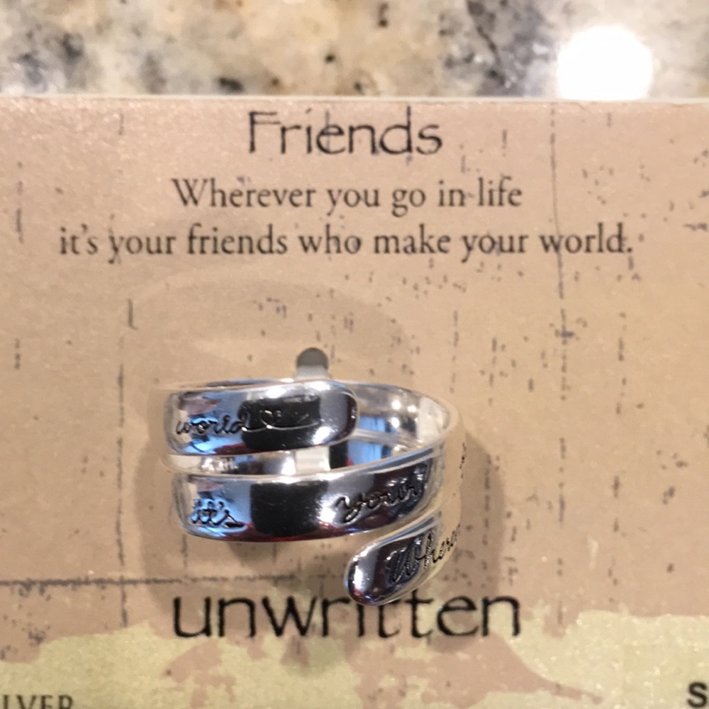 Spiritual message wrap ring in sterling silver
