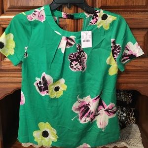 BNWT J. Crew Factory PXXS floral back cutout top