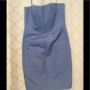 Strapless light blue J crew dress