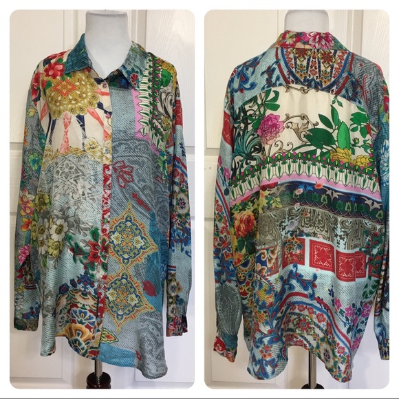 Johnny Was Tops - Johnny Was silk blouse