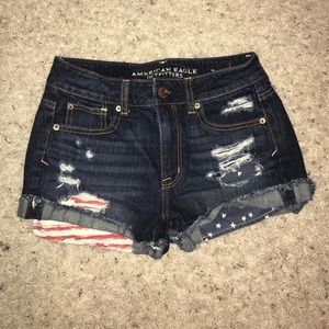 American flag jean shorts