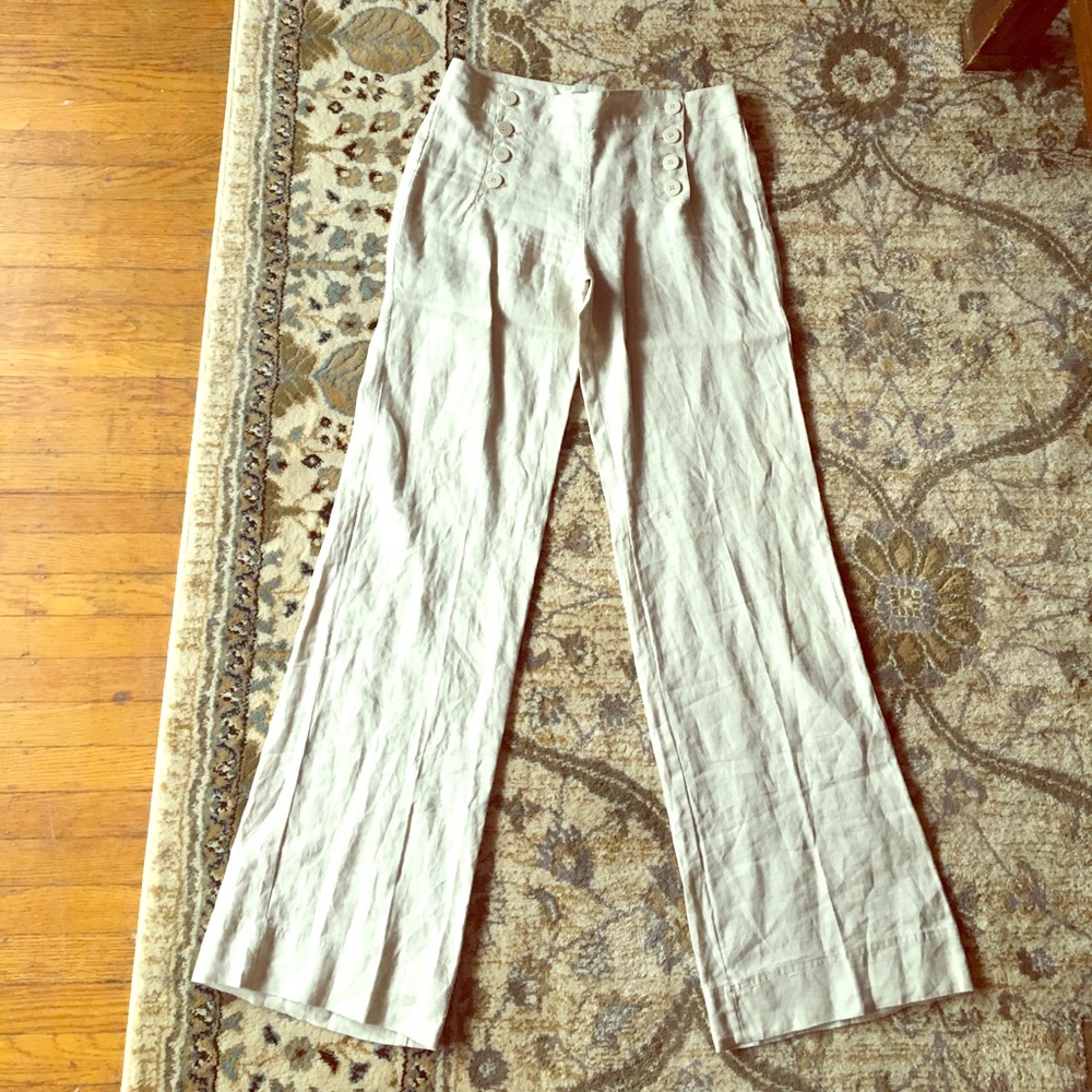 Linen, wide leg pants