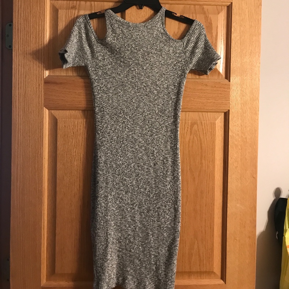 Heathered grey bodycon dress
