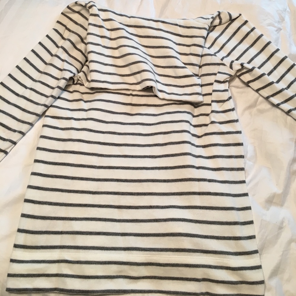 Loft Lou & Grey Sweatshirt XS Cowlneck Gray Stripe