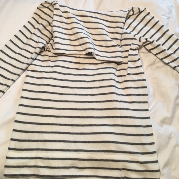 Loft Lou & Grey Sweatshirt XS Cowlneck Gray Stripe - Picture 1 of 4