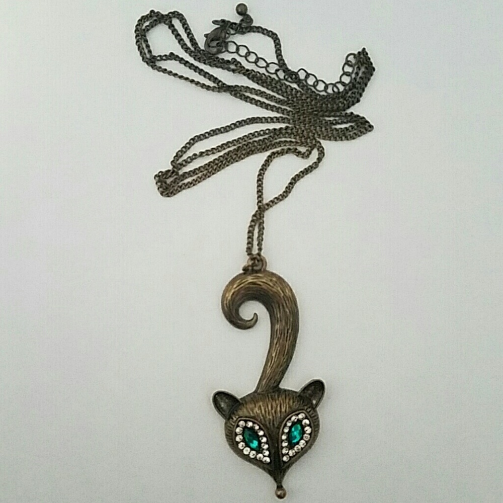 Green Eyed Fox Necklace
