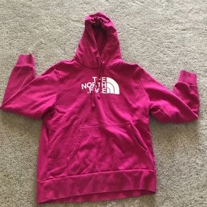 Pink north face sweatshirt
