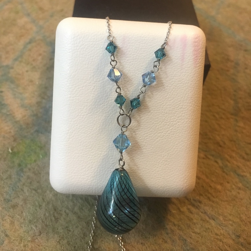 Blue Artisan Glass Necklace
