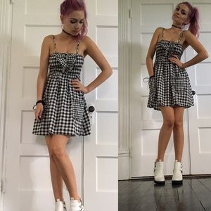 Gingham Strappy Babydoll Dress