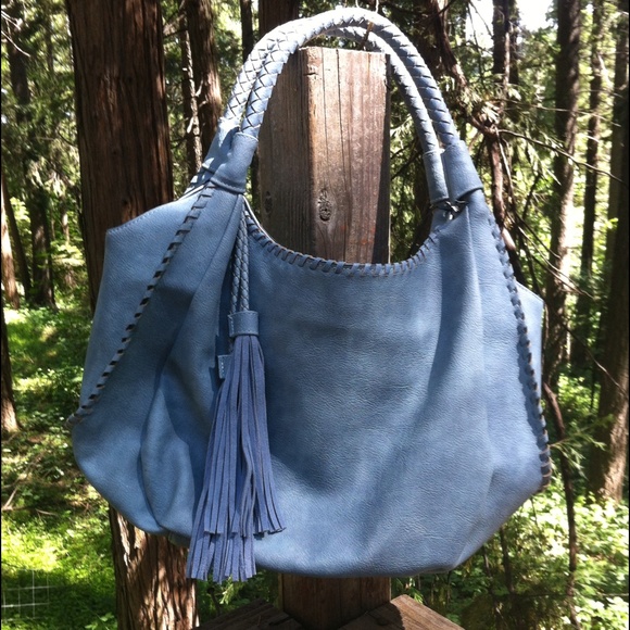 Sondra Roberts Handbags - Sondra Roberts tasseled hobo blue bag
