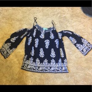 Off the shoulder long sleeve shirt