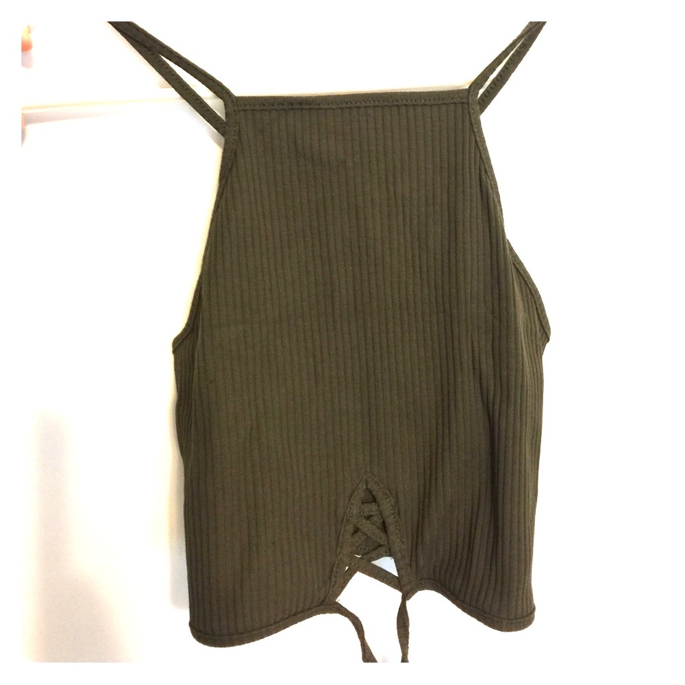 Army green crop top!