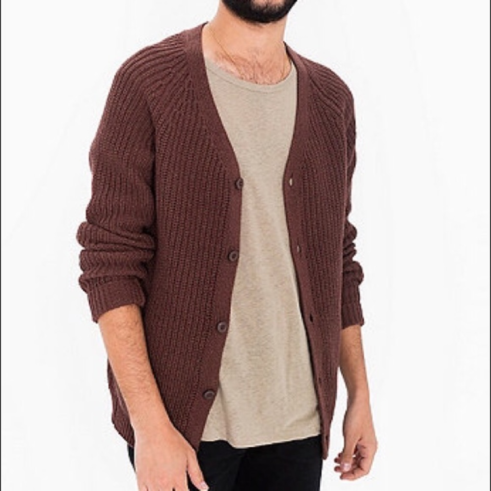 Brown Recycled Knit American apparel cardigan