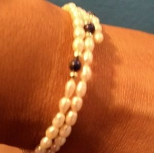 Faux pearl  fashion statement bracelet