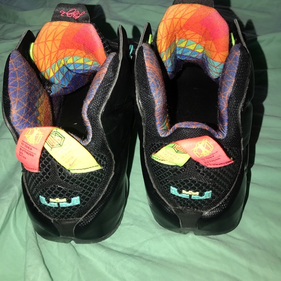 Nike Lebron 12 black,turquoise,orange(used once) - Picture 2 of 5