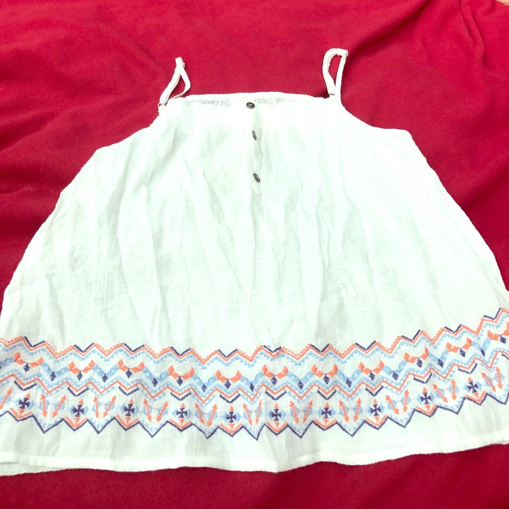 White Tank Top with Cute Design | EM | Size M