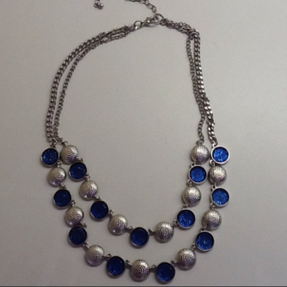 Royal Blue and Silver Necklace