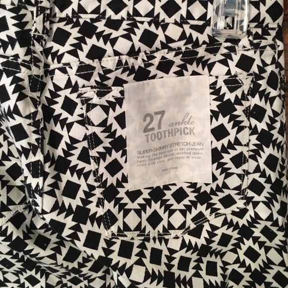 JCREW pattern black/white ankle toothpick jeans - Picture 3 of 4