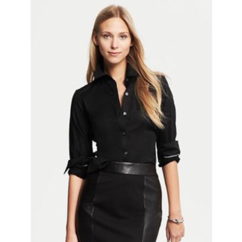 NWT Banana Republic Black Collared Shirt