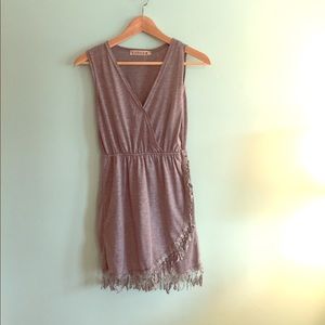 Grey fringe dress