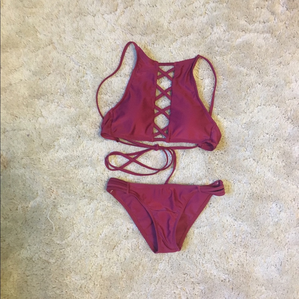 Zaful red bathing suit
