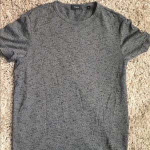 Men's theory gray and black distressed t shirt