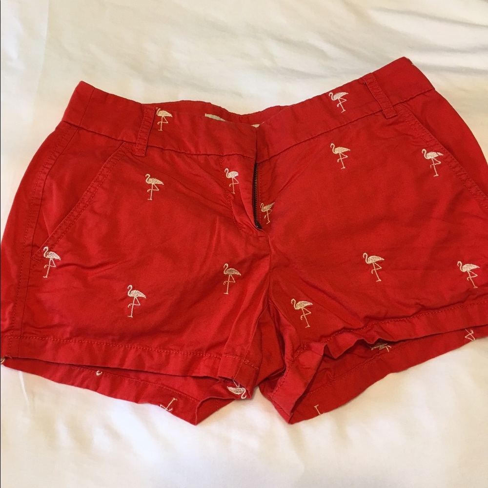 EUC J. Crew Factory flamingo shorts